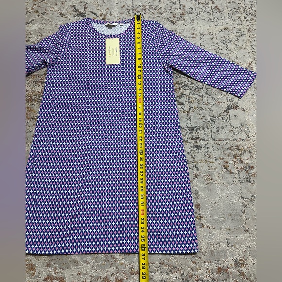 BODEN Diamond Pattern Scoop Neck 3/4 Sleeve 100% Cotton Nightgown size 10 NEW - Picture 10 of 10